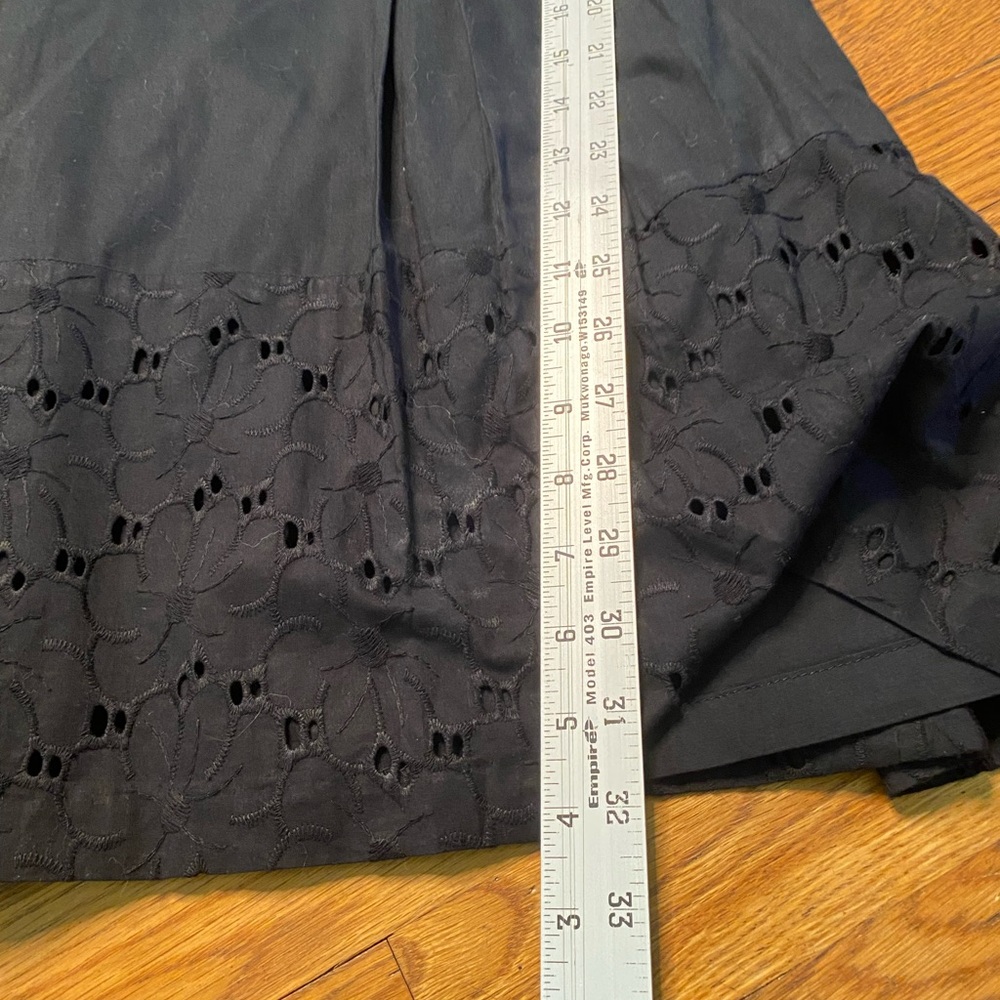 Laundry by Shelli Segal Black Eyelet Cotton Sundress Spaghetti Strap Fit & Flare - Picture 8 of 8